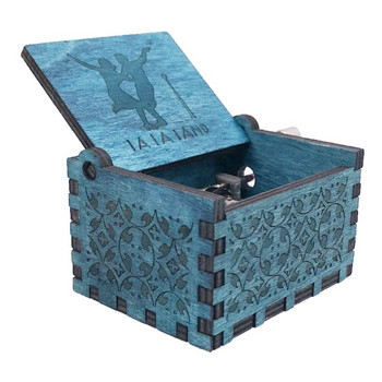 Lalaland Music Box Hand Crank Musical Box Σκαλιστά ξύλινα μουσικά παιχνίδια για παιδιά Χριστουγεννιάτικα δώρα,Play Lalaland Theme-City Of Stars