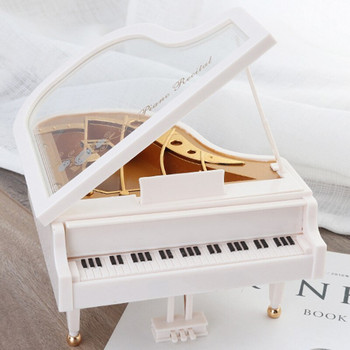 Музикална кутия Винтидж креативен подарък Форма за пиано Музикална играчка Музикална кутия за рожден ден Сватба Коледа Домашен декор за спалня Подарък за приятел