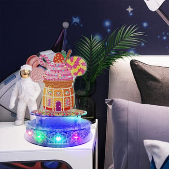 18 Tones DIY Mechanics Painting Diamond Sounding Music Box Χειροποίητο ακρυλικό LED Rhinestone Κιτ μουσικών οργάνων