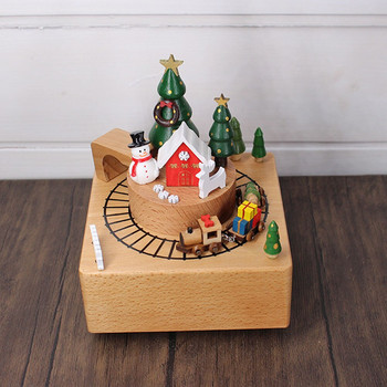 Орнаменти за коледна украса Леки издръжливи дървени механизми Занаяти Сувенир Изненада Подаръци Подаръци Коледна музикална кутия Подаръци
