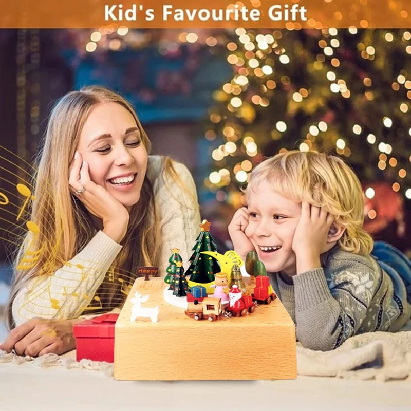 Karácsonyi dekorációs díszek Könnyű, tartós, fából készült kézműves termékek Emléktárgyak Meglepetés Ajándékok Karácsonyi Zenedoboz Ajándékok