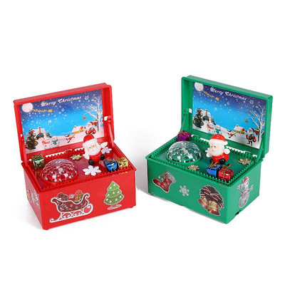 Merry Christmas Music Box Desktop Ornaments Christmas Presents for New Year Party Thanksgiving Home Kids Girls Boys