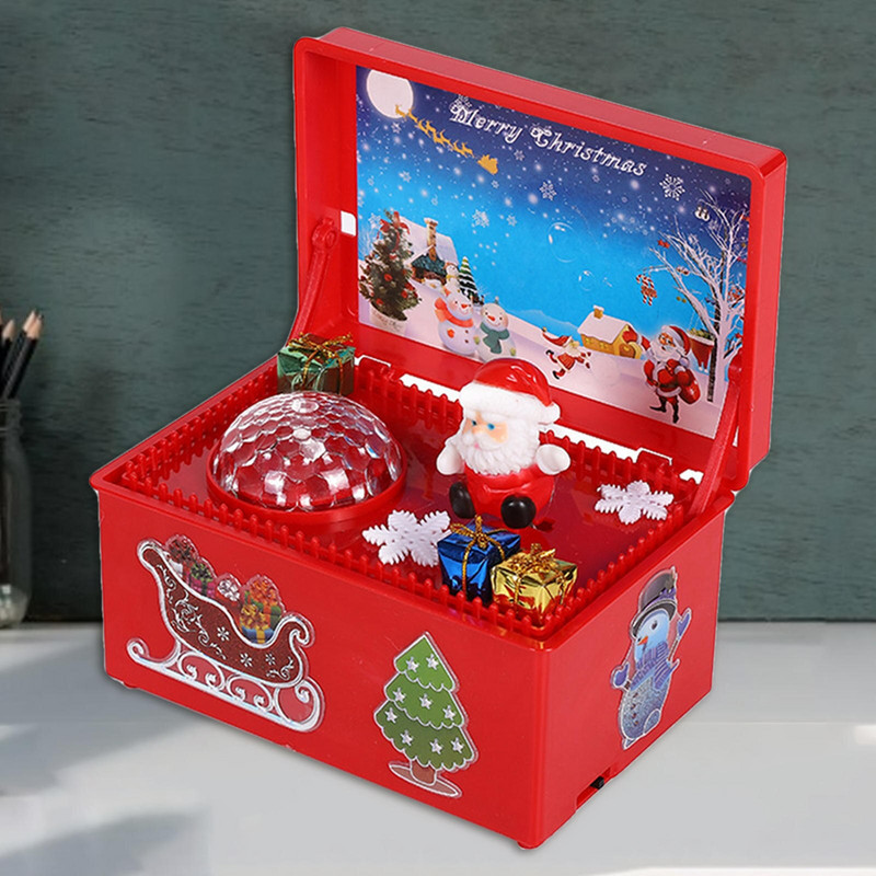 Priecīgus Ziemassvētkus Music Box Desktop Rotājumi Ziemassvētku dāvanas Jaungada ballītei Pateicības diena Mājas Bērni Meitenes Zēni
