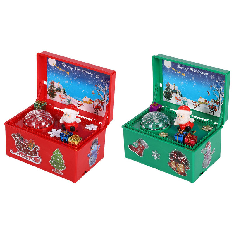 Priecīgus Ziemassvētkus Music Box Desktop Rotājumi Ziemassvētku dāvanas Jaungada ballītei Pateicības diena Mājas Bērni Meitenes Zēni