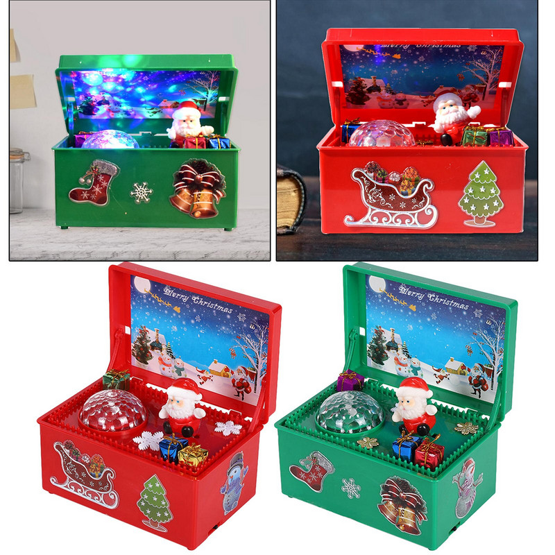 Priecīgus Ziemassvētkus Music Box Desktop Rotājumi Ziemassvētku dāvanas Jaungada ballītei Pateicības diena Mājas Bērni Meitenes Zēni