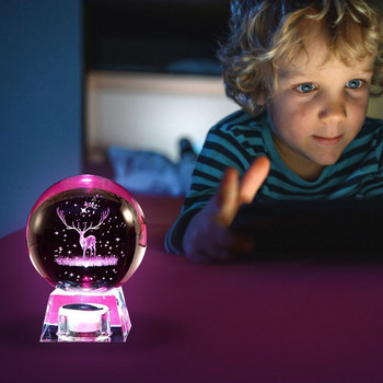 Light Up Crystal Snow Globe Συλλεκτικό Crystal Sphere Night Light Υπέροχο δώρο γενεθλίων για παιδιά