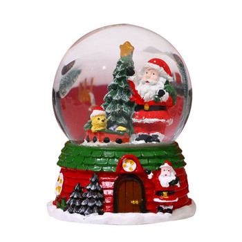 Коледна музика Кристална топка Дядо Коледа Коледно дърво Смола Коледна топка Музикални кутии Декорация за домашен работен плот 2023 нов Navidad