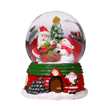 Коледна музика Кристална топка Дядо Коледа Коледно дърво Смола Коледна топка Музикални кутии Декорация за домашен работен плот 2023 нов Navidad