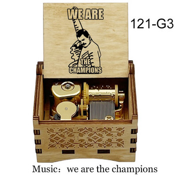 ολοκλήρωση Music Box Εξατομικευμένη έγχρωμη εκτύπωση δώρο We Are the Champions Χειροποίητο μουσικό κουτί χριστουγεννιάτικο δώρο διακόσμηση γραφείου