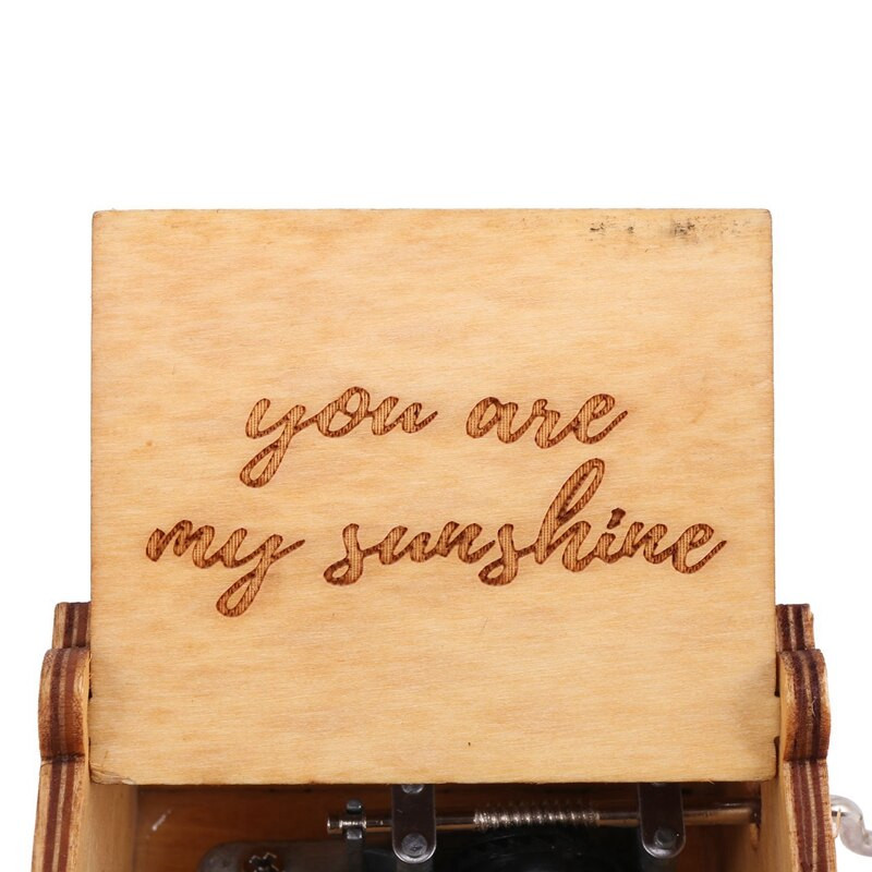 2X You Are My Sunshine Fa zenedobozok, Vintage fából készült napfénydoboz ajándékok születésnapra/karácsonyra/valentin napra