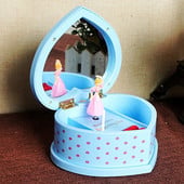 Depozitare bijuterii Cutie muzicală mecanică Cadou de Crăciun Balerina Plastic Aniversare minunată Fată dansatoare rotativă în formă de inimă