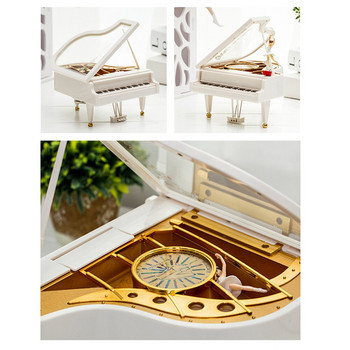 Пиано Въртяща се музикална кутия за танцьор Грандиозни подаръци за Свети Валентин Класическа хубава музикална кутия с табуретка Craft