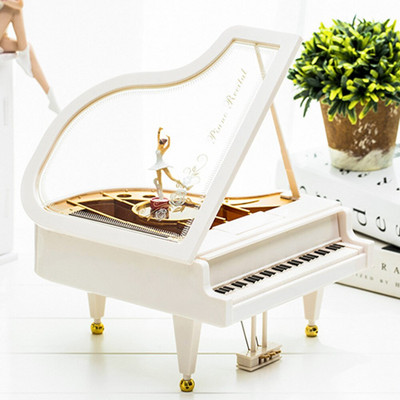 Cutie muzicală rotativă a dansatorului cu pian Cadouri mărețe pentru Ziua Îndrăgostiților Cutie muzicală clasică frumoasă cu taburet Artizanat