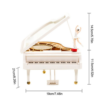 Fortepijonui besisukanti šokėjo muzikos dėžutė Puikios dovanos Valentino dienai Klasikinė graži muzikinė dėžutė su taburete