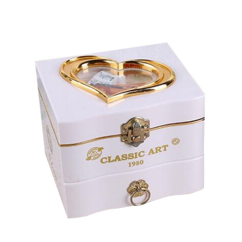 Mūzikas kārba klasiskā rotējošā dejotāja balerīna klavieres pulksteņmehānisms plastmasas dārglietu kastīte meitenēm rokas kloķis mūzikas mehānisms Ziemassvētku dāvana