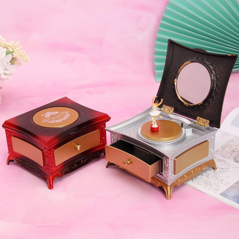Mūzikas kārba klasiskā rotējošā dejotāja balerīna klavieres pulksteņmehānisms plastmasas dārglietu kastīte meitenēm rokas kloķis mūzikas mehānisms Ziemassvētku dāvana