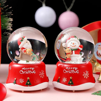 Snow Christmas Crystal Ball Lights Music Box Snowflake Elk Άγιος Βασίλης Έλκηθρο Καμπίνα γιορτινά δώρα Διακόσμηση σπιτιού Καρουζέλ