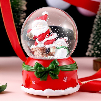 Snow Christmas Crystal Ball Lights Music Box Snowflake Elk Άγιος Βασίλης Έλκηθρο Καμπίνα γιορτινά δώρα Διακόσμηση σπιτιού Καρουζέλ