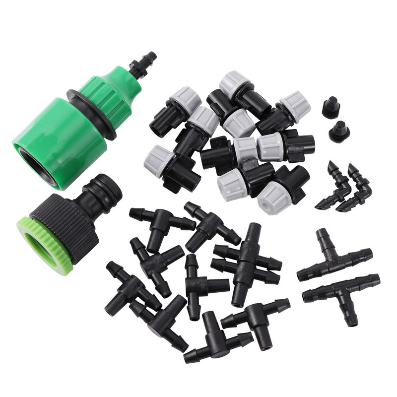 1 szett ködfúvókák öntözőrendszer Hordozható permetező automatikus öntözés 10 m kerti tömlő Permetezőfej 4/7 mm-es pólóval és csatlakozóval