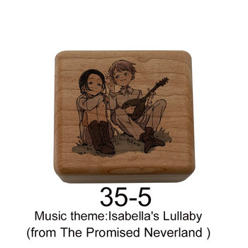 Wooden Isabella\'s Lullaby The Promised Neverland Music Box Механизъм Музикална кутия Подарък За фенове на аниме ученици подарък детска играчка
