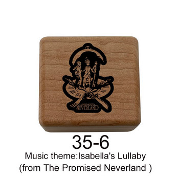 Wooden Isabella\'s Lullaby The Promised Neverland Music Box Механизъм Музикална кутия Подарък За фенове на аниме ученици подарък детска играчка