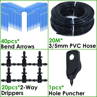Üvegházhatású csepegtető öntözés 4-utas 2L 4L 8L 3/5 mm-es tömlő Arrow Kit Növénycserép Kerti Gyep öntözési kanyar csepegtető öntöző távadó