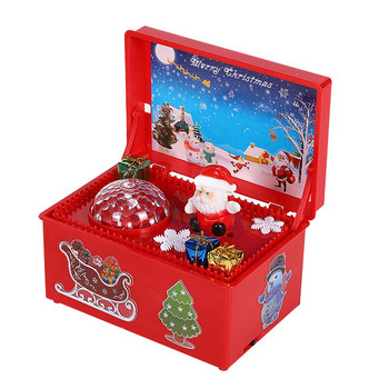 Коледна електрическа музикална кутия Пееща музика Дядо Коледа Мигащ цвят Детски празнични подаръци Коледни подаръци Новогодишен декор за дома
