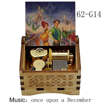 Δημοφιλές Golden Mechanical Anastasia Music Box Once Upon A December Θέμα τραγουδιού Ξύλινα κουτιά δώρου για φίλη παιδί Birthday Love