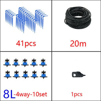 Πότισμα θερμοκηπίου στάγδην 4-way 3/5mm Βέλος στάγδην 2 δρόμων 2L 4L 8L Πότισμα ποτίσματος Σύστημα ποτίσματος για Γλάστρα θερμοκήπιο 10 σετ