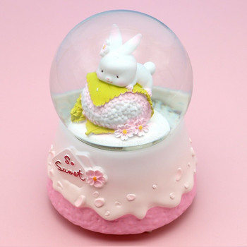 Sweet Rabbit Music Box Διακόσμηση Χαριτωμένο μουσικό κουτί κρυστάλλινη μπάλα για φίλη Δημιουργικό φωτεινό δώρο καρουζέλ Digimon