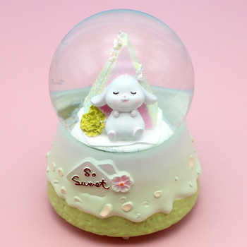 Sweet Rabbit Music Box Διακόσμηση Χαριτωμένο μουσικό κουτί κρυστάλλινη μπάλα για φίλη Δημιουργικό φωτεινό δώρο καρουζέλ Digimon