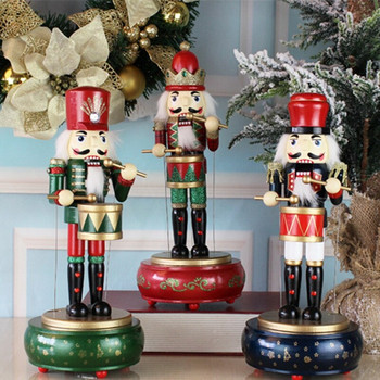 1 брой 36 см Коледна Лешникотрошачка Декорация за дома за рожден ден Направи си сам дървена играчка Лешникотрошачка Занаяти, Син