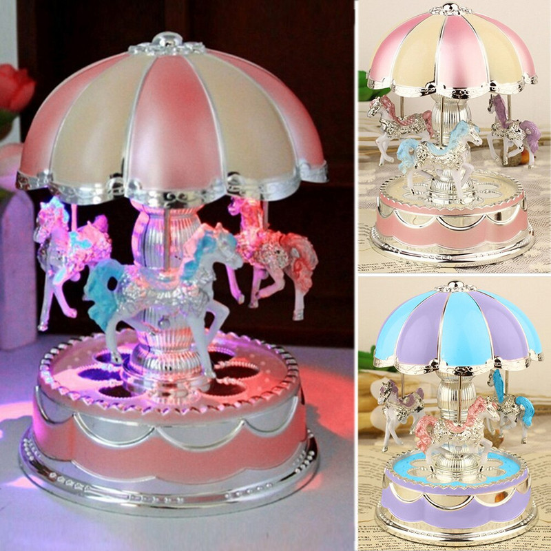 Muzikinė dėžutė kūdikiui miegamasis žaislas stalinis kompiuteris gimtadienio dovanų vakarėlis LED karuselė Unisex žaidimas su baterijomis maitinamas namų dekoras Romantiškas