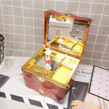 Танцуваща балерина музикална кутия пластмасова кутия за бижута момичета въртележка ръчна манивела музикална кутия механизъм подарък CNIM горещ