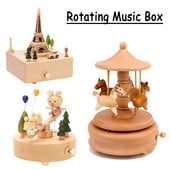 Carusel Cutii muzicale Carusel din lemn pentru cai Cutie muzicală Cadou de Crăciun din plastic Cutie pentru carusel pentru cai Decor pentru acasă