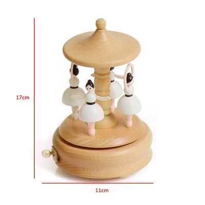 Carusel Cutii muzicale Carusel din lemn pentru cai Cutie muzicală Cadou de Crăciun din plastic Cutie pentru carusel pentru cai Decor pentru acasă