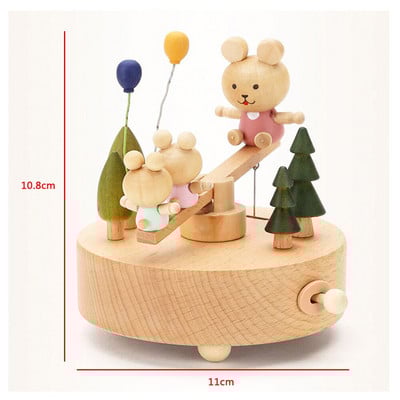 Carusel Cutii muzicale Carusel din lemn pentru cai Cutie muzicală Cadou de Crăciun din plastic Cutie pentru carusel pentru cai Decor pentru acasă