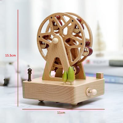 Carusel Cutii muzicale Carusel din lemn pentru cai Cutie muzicală Cadou de Crăciun din plastic Cutie pentru carusel pentru cai Decor pentru acasă