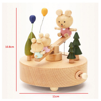 Glazbena kutija Drvena glazbena kutija Kućni kreativni vrtuljak od punog drva Rukotvorine Poklon za Valentinovo Kutija za darove Drveni vrtuljak