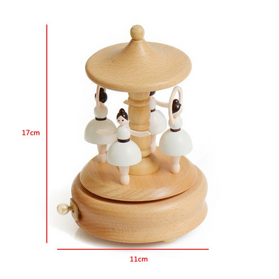 Glazbena kutija Drvena glazbena kutija Kućni kreativni vrtuljak od punog drva Rukotvorine Poklon za Valentinovo Kutija za darove Drveni vrtuljak