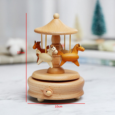 Vadonatúj fa kézi hajtókaros zenedoboz Sky City zenei téma körhinta zenedoboz a feleségemnek Halloween karácsonyi születésnapi ajándék