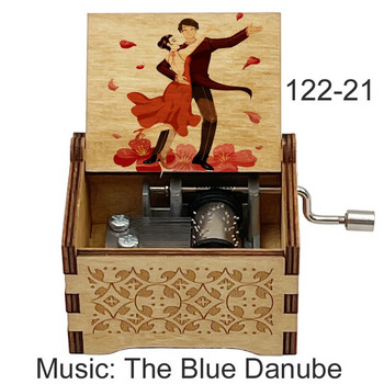 The Blue Danube Waltz Музикална кутия Бутикови валсове Музикален дървен подарък за танцьорка Приятел Двойка Бална зала Фестивал Парти Декорация