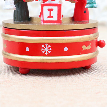 Στολίδι επιφάνειας εργασίας Αξιολάτρευτη εμφάνιση με ξύλινο χριστουγεννιάτικο θέμα Μουσικό κουτί Διακόσμηση επιφάνειας εργασίας για δώρα διακόσμησης σπιτιού