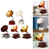 Klasszikus fonográf díszek kijelző díszek Gramofon modell Asztali Otthon Kávézó Bár Nappali dekoráció Házavató ajándékok