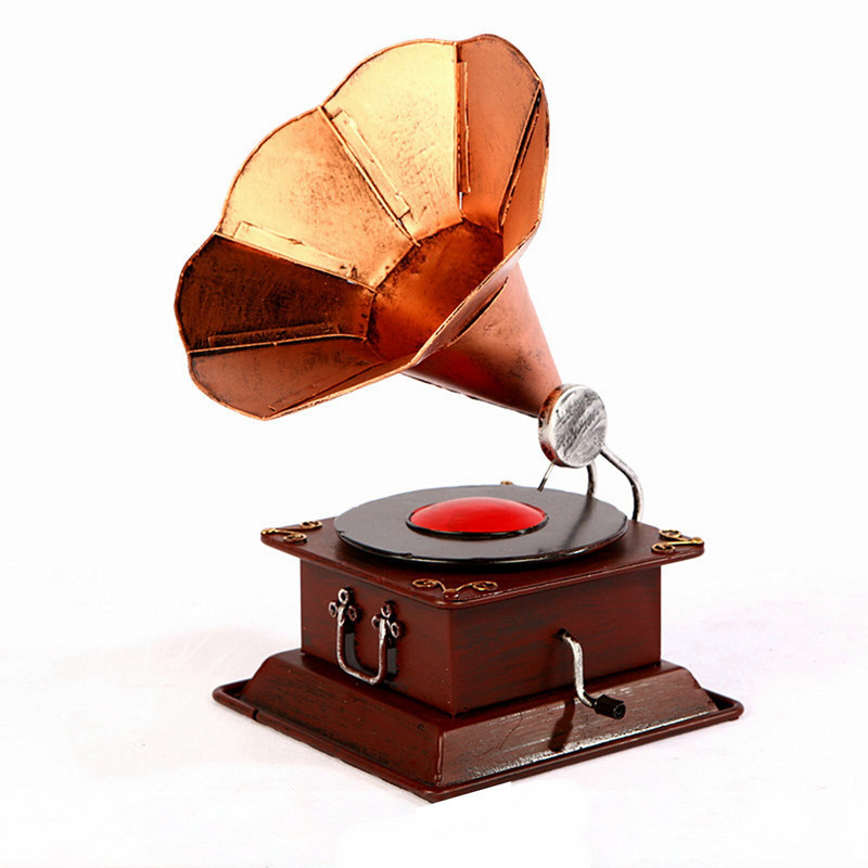 Ornament Clasic Fonograf Ornamente Afișare Gramofon Model Desktop Acasă Cafe Bar Living Room Decor Cadouri de inaugurare