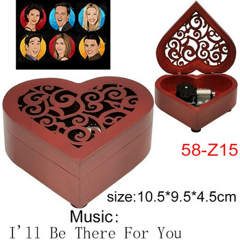 Sitcom Friends Wooden Music Box DIY Musical I Will Be There for You Mechanical Friendship Αναμνηστικό Χριστουγεννιάτικο Πάρτυ Πρωτοχρονιάς Δώρο
