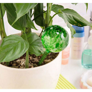 Φυτών Αυτοποτιστικοί Βολβοί Αυτόματη Συσκευή Ποτίσματος Γυάλινο Σύστημα Πότισμα Κήπου Σφαίρες για Φυτά Λουλούδι Πράσινο Μπλε 7Χ20cm