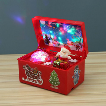 Пластмасова атрактивна креативна декорация на Дядо Коледа LED музикална кутия Не лесно деформирана мини музикална кутия Издръжлива за парти