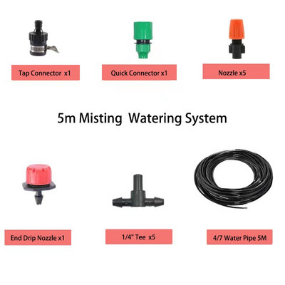 5-20M rūko automatinė laistymo laistymo sistema „pasidaryk pats“ sodo žarnos mikro lašelinio laistymo rinkiniai, skirti šiltnamio balkonui vazonuose