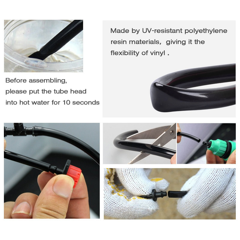 5-20M rūko automatinė laistymo laistymo sistema „pasidaryk pats“ sodo žarnos mikro lašelinio laistymo rinkiniai, skirti šiltnamio balkonui vazonuose